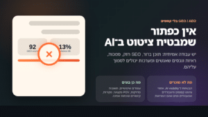 תמונת נושא: אין כפתור שמבטיח ציטוט ב-AI, מאמר שטרודל על GEO ו-AEO